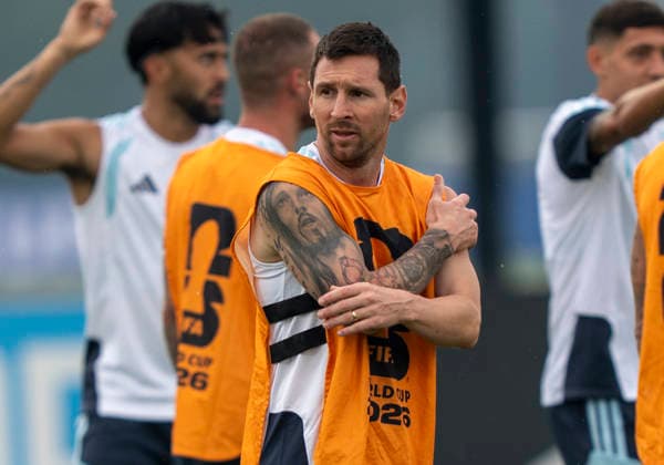 Lionel Messi (Argentina, 10) FIFA World Cup, WM, Weltmeisterschaft, Fussball 2026: Argentina Training 18 July 2026, Before FIFA World Cup 2026 Finale: Spanien v Argentinien (Final) at Columbia Park Training Facility in Morristown, New Jersey, USA. Photo: Marco Bader *** Lionel Messi, Argentina, No. 10, 2026 FIFA World Cup Argentina Training, July 18, 2026, ahead of the 2026 FIFA World Cup Final between Spain and Argentina at the Columbia Park Training Facility in Morristown, New Jersey, USA. Photo by Marco Bader Copyright: HMBxMedia xMarcoxBader