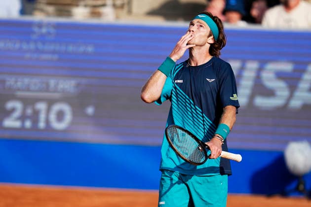 BASTAD, SWEDEN 20260718 Russia s Andrey Rublev during the men s singles semifinal tennis match between Russia s Andrey Rublev and Chile s Alejandro Tabilo at the Nordea Open in Bastad. BASTAD SWEDEN x9200x *** BASTAD, SWEDEN, July 18, 2026: Russia s Andrey Rublev during the men s singles semifinal tennis match between Russia s Andrey Rublev and Chile s Alejandro Tabilo at the Nordea Open in Bastad, BASTAD, SWEDEN x9200x  Copyright: xBjörnxLarssonxRosvall TTx TENNIS NORDEA OPEN IN BASTAD