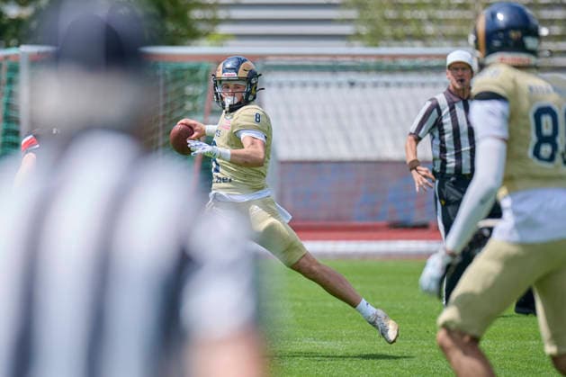 Playoffs, Junior Bowl, U20, GFLJ, Nürnberg Rams vs. Hamburg Huskies German Football League Juniors(GFLJ), U20, Nürnberg Rams vs. Hamburg Huskies Nürnberg Berthold-Brecht-Sportanlage Bayern Deutschland *** Playoffs, Junior Bowl, U20, GFLJ, Nuremberg Rams vs. Hamburg Huskies German Football League Juniors (GFLJ), U20, Nuremberg Rams vs. Hamburg Huskies Nuremberg Berthold Brecht Sports Complex Bavaria, Germany Copyright: x30nullvierxPhotographie,xGerhardxLehnerx