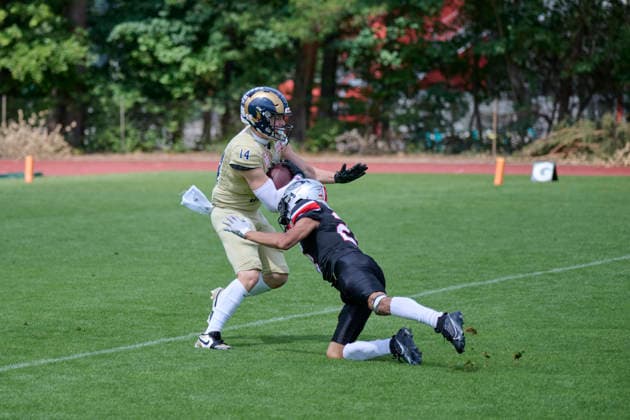 Playoffs, Junior Bowl, U20, GFLJ, Nürnberg Rams vs. Hamburg Huskies German Football League Juniors(GFLJ), U20, Nürnberg Rams vs. Hamburg Huskies Nürnberg Berthold-Brecht-Sportanlage Bayern Deutschland *** Playoffs, Junior Bowl, U20, GFLJ, Nuremberg Rams vs. Hamburg Huskies German Football League Juniors (GFLJ), U20, Nuremberg Rams vs. Hamburg Huskies Nuremberg Berthold Brecht Sports Complex Bavaria, Germany Copyright: x30nullvierxPhotographie,xGerhardxLehnerx