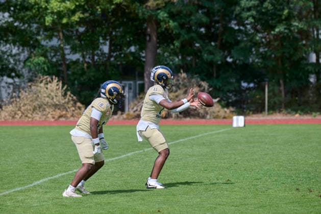 Playoffs, Junior Bowl, U20, GFLJ, Nürnberg Rams vs. Hamburg Huskies German Football League Juniors(GFLJ), U20, Nürnberg Rams vs. Hamburg Huskies Nürnberg Berthold-Brecht-Sportanlage Bayern Deutschland *** Playoffs, Junior Bowl, U20, GFLJ, Nuremberg Rams vs. Hamburg Huskies German Football League Juniors (GFLJ), U20, Nuremberg Rams vs. Hamburg Huskies Nuremberg Berthold Brecht Sports Complex Bavaria, Germany Copyright: x30nullvierxPhotographie,xGerhardxLehnerx