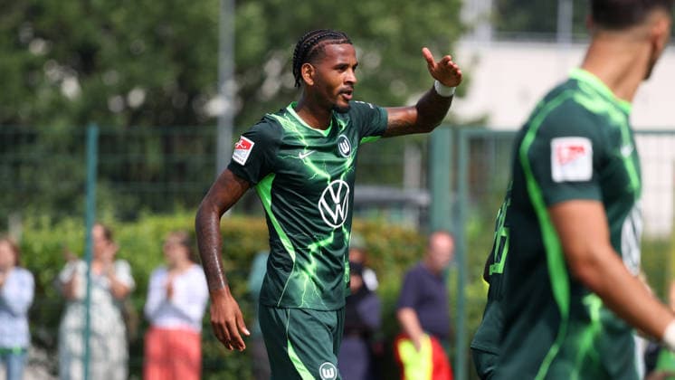 VfL vs Verl, Testspiel Wolfsburg, 18.07.2026, Fußball, Herren, Saison 2026 2027, 2. BL, VfL Wolfsburg vs SC Verl, Testspiel, Cleiton Santana dos Santos (VfL Wolfsburg) Torjubel zum 2:0 Niedersachsen Deutschland *** VfL vs. Verl, Friendly Match in Wolfsburg, July 18, 2026, Soccer, Men s, 2026–2027 Season, 2. Bundesliga, VfL Wolfsburg vs. SC Verl, Friendly Match, Cleiton Santana dos Santos of VfL Wolfsburg celebrates a goal in the 2–0 win, Lower Saxony, Germany