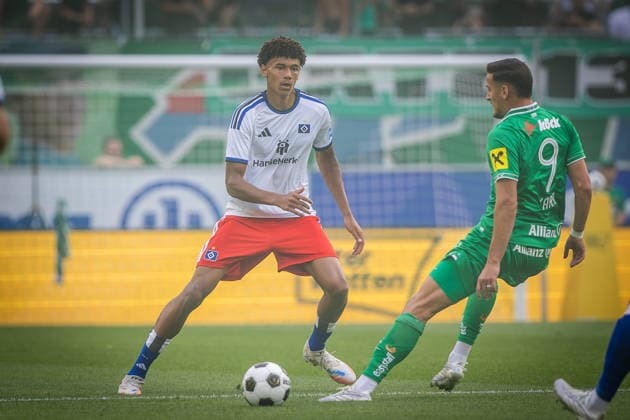 RAPID WIEN - HABMURGER SV Jason Bissi Mouelle of HSV during the pre season friendly football match between SC Rapid Vienna and Hamburger SV at the Allianz Stadion. Vienna, Austria, July 18, 2026. Photo by Branislav Racko Copyright: xx 080A8911