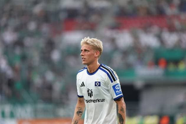 18.July.2026 – SOCCER – FRIENDLY TEST GAME(MEN) - Rapid Wien (Austria) vs HSV (Germany) Albert Gronbaek (HSV)close up VIENNA VIENNA, AUSTRIA – Allianz Stadion SK Rapid Wien Allianz Stadion AUSTRIA