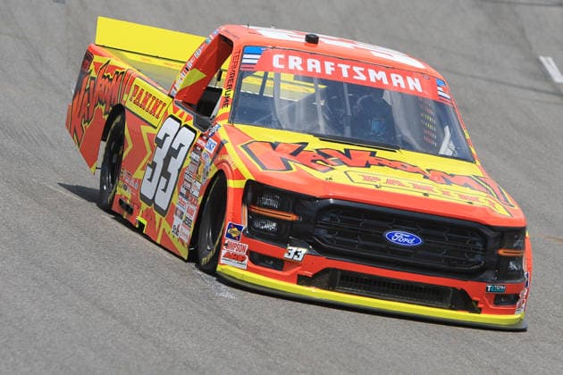 NORTH WILKESBORO, NC - JULY 18: Frankie Muniz ( 33 Reaume Brothers Racing Panini- ka-Vroom Ford) races into turn 1 during the running of the NASCAR, Motorsport, USA Craftsman Truck Series FaithFest 250 on July 18, 2026 at North Wilkesboro Speedway in North Wilkesboro, NC. (Photo by Jeff Robinson Icon Sportswire) AUTO: JUL 18 NASCAR CRAFTSMAN Truck Series Faith Fest 250 EDITORIAL USE ONLY Icon26071824925250