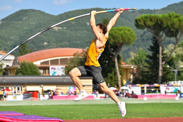 Jonathan HUMMEL (Germany, LG Leinfelden-Echterdingen, Stabhochsprung) ITA, European Atheltics U18 Championships, Athletics, 18.07.2026, ITA, European Atheltics U18 Championships, Athletics, 18.07.2026, *** Jonathan HUMMEL, Germany, LG Leinfelden Echterdingen, Pole Vault, ITA, European Athletics U18 Championships, Athletics, July 18, 2026, ITA, European Athletics U18 Championships, Athletics, July 18, 2026, Copyright: xx