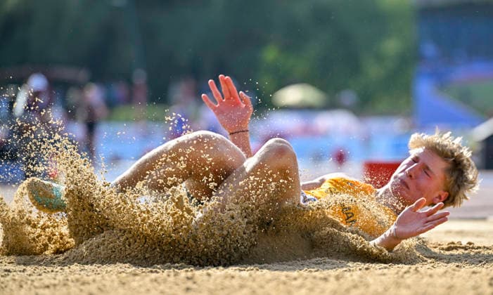 Phil JANITZ (Germany, Duesseldorf Athletics, Weitsprung) ITA, European Atheltics U18 Championships, Athletics, 18.07.2026, ITA, European Atheltics U18 Championships, Athletics, 18.07.2026, *** Phil JANITZ Germany, Düsseldorf Athletics, Long Jump ITA, European Athletics U18 Championships, Athletics, July 18, 2026, ITA, European Athletics U18 Championships, Athletics, July 18, 2026, Copyright: xx