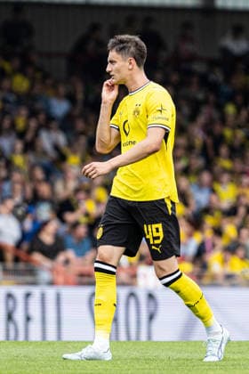 Testspiel: Rot-Weiß Oberhausen - Borussia Dortmund; 18.07.2026 Luca Reggiani (Borussia Dortmund, 49) Testspiel: Rot-Weiß Oberhausen - Borussia Dortmund; Stadion Niederrhein, Oberhausen; 18.07.2026 *** Friendly Match: Rot-Weiß Oberhausen vs. Borussia Dortmund, July 18, 2026; Luca Reggiani, Borussia Dortmund, 49; Friendly Match: Rot-Weiß Oberhausen vs. Borussia Dortmund, Niederrhein Stadium, Oberhausen, July 18, 2026 Copyright: xBEAUTIFULxSPORTS Buriakovx