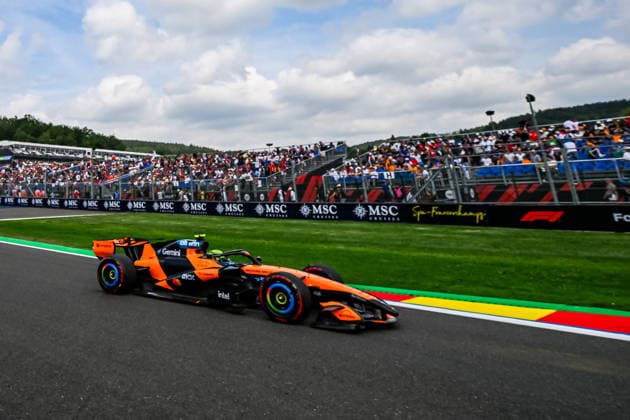 (1) Lando Norris (GBR) - McLaren Mastercard F1 Team - McLaren MCL40 - Mercedes during free practice 3 of Formula 1 Belgian Grand Prix 2026 at Circuit de Spa-Francorchamps in Stavelot, Belgium. Round 12 of 24 of the 2026 FIA Formula One World Championship, WM, Weltmeisterschaft held July 17-19, 2026. The legendary Circuit de Spa-Francorchamps in the Ardennes forest features the famous Eau Rouge-Raidillon complex. Formula 1 Belgian Grand Prix 2026 - Round 12 of 24 - Circuit de Spa-Francorchamps, Stavelot, Belgium F1-2026-R12-BEL
