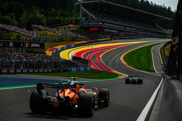 (1) Lando Norris (GBR) - McLaren Mastercard F1 Team - McLaren MCL40 - Mercedes during free practice 3 of Formula 1 Belgian Grand Prix 2026 at Circuit de Spa-Francorchamps in Stavelot, Belgium. Round 12 of 24 of the 2026 FIA Formula One World Championship, WM, Weltmeisterschaft held July 17-19, 2026. The legendary Circuit de Spa-Francorchamps in the Ardennes forest features the famous Eau Rouge-Raidillon complex. Formula 1 Belgian Grand Prix 2026 - Round 12 of 24 - Circuit de Spa-Francorchamps, Stavelot, Belgium F1-2026-R12-BEL