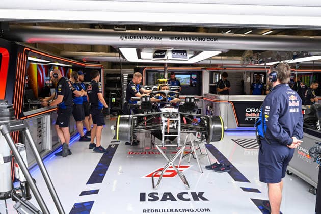 Oracle Red Bull Racing garage during free practice 3 of Formula 1 Belgian Grand Prix 2026 at Circuit de Spa-Francorchamps in Stavelot, Belgium. Round 12 of 24 of the 2026 FIA Formula One World Championship, WM, Weltmeisterschaft held July 17-19, 2026. The legendary Circuit de Spa-Francorchamps in the Ardennes forest features the famous Eau Rouge-Raidillon complex. Formula 1 Belgian Grand Prix 2026 - Round 12 of 24 - Circuit de Spa-Francorchamps, Stavelot, Belgium F1-2026-R12-BEL