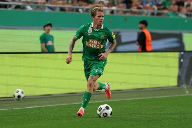 18.July.2026 – SOCCER – FRIENDLY TEST GAME(MEN) - Rapid Wien (Austria) vs HSV (Germany) Tonni Adamsen (Rapid Wien) is in action VIENNA VIENNA, AUSTRIA – Allianz Stadion SK Rapid Wien Allianz Stadion AUSTRIA