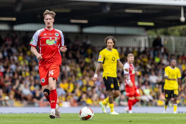 Testspiel: Rot-Weiß Oberhausen - Borussia Dortmund; 18.07.2026 Simon Ludwig (SC Rot-Weiß Oberhausen, 24) Testspiel: Rot-Weiß Oberhausen - Borussia Dortmund; Stadion Niederrhein, Oberhausen; 18.07.2026 *** Friendly Match: Rot-Weiß Oberhausen vs. Borussia Dortmund, July 18, 2026, Simon Ludwig, SC Rot-Weiß Oberhausen, 24, Friendly Match: Rot-Weiß Oberhausen vs. Borussia Dortmund, Niederrhein Stadium, Oberhausen, July 18, 2026 Copyright: xBEAUTIFULxSPORTS Buriakovx