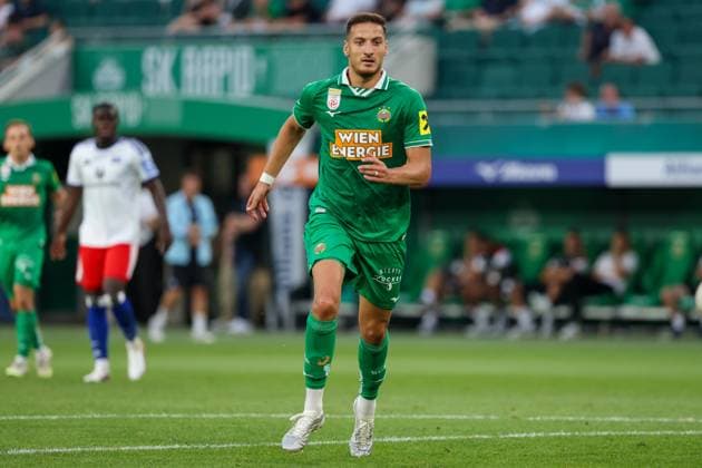 18.July.2026 – SOCCER – FRIENDLY TEST GAME(MEN) - Rapid Wien (Austria) vs HSV (Germany) Ercan Kara (Rapid Wien) is in action VIENNA VIENNA, AUSTRIA – Allianz Stadion SK Rapid Wien Allianz Stadion AUSTRIA