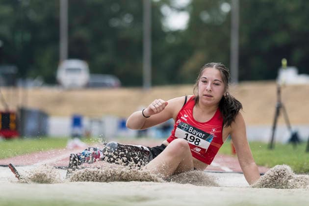 LEVERKUSEN, GERMANY - JULY 18, 2026 : Sophie Spack (SUI Schweiz) competing in the long jump during the Para Heimspiel 7.0 at Fritz Jacobi Sports Complex on July 18, 2026 in Leverkusen, Germany. Northrhine-Westphalia Germany Copyright: xAxelxKohringx