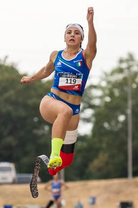 LEVERKUSEN, GERMANY - JULY 18, 2026 : Ambra Sabatini (ITA Italien) competing in the long jump during the Para Heimspiel 7.0 at Fritz Jacobi Sports Complex on July 18, 2026 in Leverkusen, Germany. Northrhine-Westphalia Germany Copyright: xAxelxKohringx