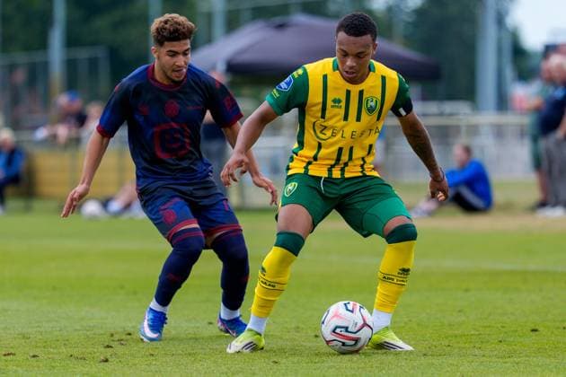ROOSENDAAL , 18-07-2026 , Sportpark Hulsdonk , season 2026 2027 , Dutch Vrienden Loterij Eredivisie , Pre season match between KV Mechelen and ADO Den Haag picture shows ADO Den Haag player Sanyika Bergtop KV Mechelen - ADO Den Haag (friendly)  x205094010x Copyright: