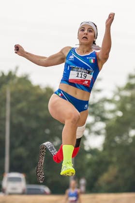 LEVERKUSEN, GERMANY - JULY 18, 2026 : Ambra Sabatini (ITA Italien) competing in the long jump during the Para Heimspiel 7.0 at Fritz Jacobi Sports Complex on July 18, 2026 in Leverkusen, Germany. Northrhine-Westphalia Germany Copyright: xAxelxKohringx