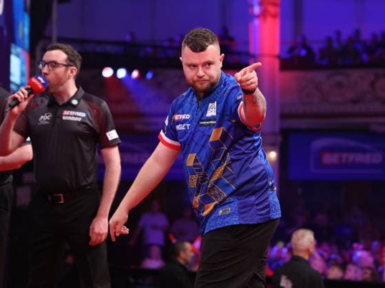 World Matchplay Darts 2026 Josh Rock during the 2026 World Matchplay darts at Winter Gardens, Blackpool, UK on 18 July 2026. Blackpool Winter Gardens UK Editorial use only , Copyright: xChrisxSargeantx PSI-24525-0019