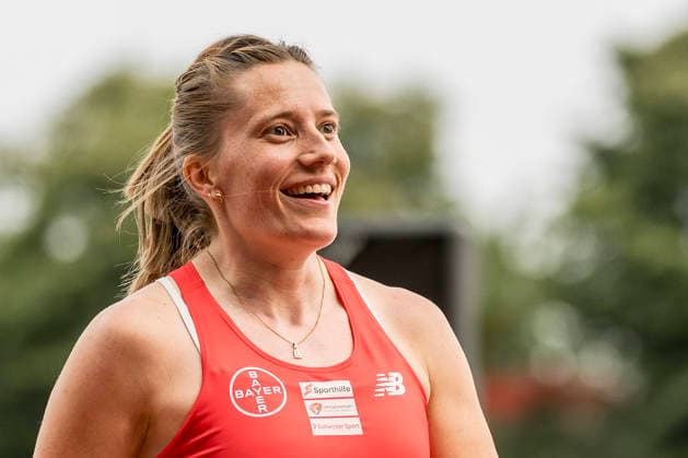 LEVERKUSEN, GERMANY - JULY 18, 2026 : Elena Kratter (SUI TSV Bayer 04 Leverkusen) reacts in the long jump during the Para Heimspiel 7.0 at Fritz Jacobi Sports Complex on July 18, 2026 in Leverkusen, Germany. Northrhine-Westphalia Germany Copyright: xAxelxKohringx