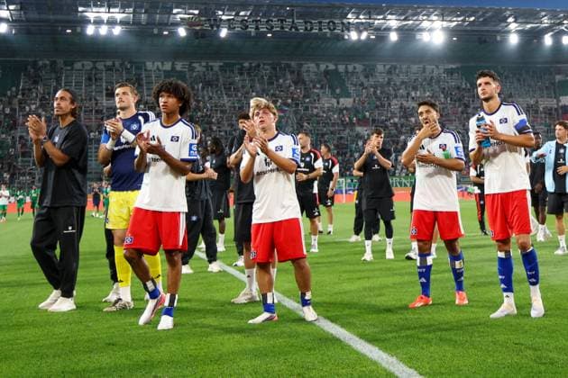18.July.2026 – SOCCER – FRIENDLY TEST GAME(MEN) - Rapid Wien (Austria) vs HSV (Germany) HSV (Germany) shows disappointment after the match VIENNA VIENNA, AUSTRIA – Allianz Stadion SK Rapid Wien Allianz Stadion AUSTRIA
