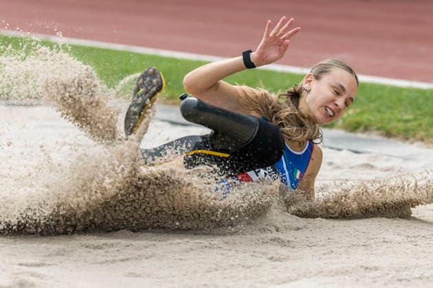 LEVERKUSEN, GERMANY - JULY 18, 2026 : Giuliana Chiara Filippi (ITA Italien) competes in the long jump during the Para Heimspiel 7.0 at Fritz Jacobi Sports Complex on July 18, 2026 in Leverkusen, Germany. Northrhine-Westphalia Germany Copyright: xAxelxKohringx