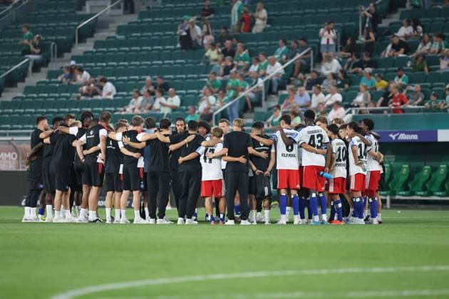 18.July.2026 – SOCCER – FRIENDLY TEST GAME(MEN) - Rapid Wien (Austria) vs HSV (Germany) HSV (Germany) post match VIENNA VIENNA, AUSTRIA – Allianz Stadion SK Rapid Wien Allianz Stadion AUSTRIA