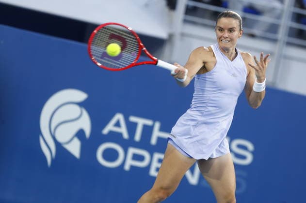 WTA, Tennis Damen 250 Vanda Pharmaceuticals Athens Open - Maria Sakkari qualified for the finals of the Vanda Pharmaceuticals Athens Open 2026, defeating Aina Korneeva in the semi-rfinals of the tournament, at Stadion sports centre. in Athens, Greece 18 July 2026.. IMAGO ONE INCH PRODUCTIONS ATHENS Greece Copyright: xONExINCHxPRODUCTIONSx 7035410