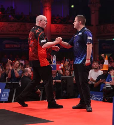 World Matchplay Darts 2026 Stephen Bunting during the 2026 World Matchplay darts at Winter Gardens, Blackpool, UK on 18 July 2026. Blackpool Winter Gardens UK Editorial use only , Copyright: xChrisxSargeantx PSI-24525-0036