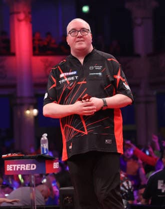 World Matchplay Darts 2026 Stephen Bunting during the 2026 World Matchplay darts at Winter Gardens, Blackpool, UK on 18 July 2026. Blackpool Winter Gardens UK Editorial use only , Copyright: xChrisxSargeantx PSI-24525-0039