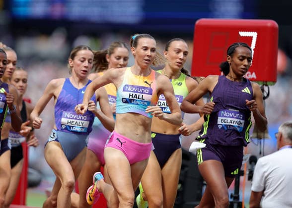 RECORD DATE NOT STATED 18th July 2026; London Stadium, London, England; 2026 Diamond League Novuna London Athletics Meet; Linden Hall of Australia competing in the women& x2019;s 3000 race JohnxPatrickxFletcher