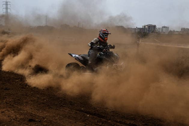 RX Fest rally championship in Kenya NAIROBI, KENYA - JULY 18: A quad bike rider competes during the RX Fest Rally Championship on a mixed-surface special track at Kasarani National Stadium in Nairobi, Kenya, on July 18, 2026. Gerald Anderson Anadolu Nairobi Kenya. Editorial use only. Please get in touch for any other usage.  Copyright: x2026xAnadoluxGeraldxAndersonx