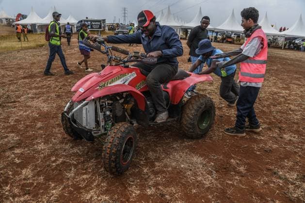 RX Fest rally championship in Kenya NAIROBI, KENYA - JULY 18: A quad bike rider competes during the RX Fest Rally Championship on a mixed-surface special track at Kasarani National Stadium in Nairobi, Kenya, on July 18, 2026. Gerald Anderson Anadolu Nairobi Kenya. Editorial use only. Please get in touch for any other usage.  Copyright: x2026xAnadoluxGeraldxAndersonx