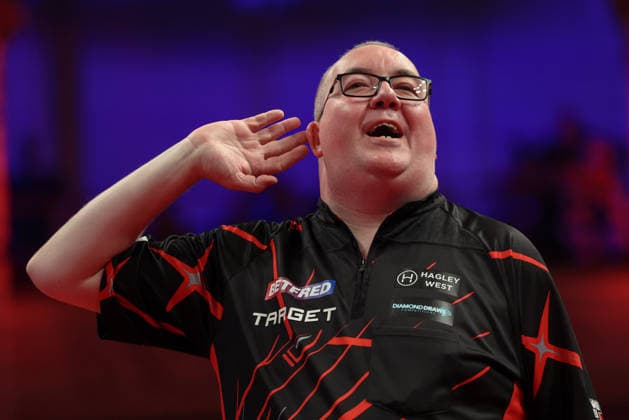 RECORD DATE NOT STATED 18th July 2026, Winter Gardens, Blackpool, Lancashire, England; 2026 Betfred World Matchplay Darts, Day One; Stephen Bunting during his walk on AidanxHunter