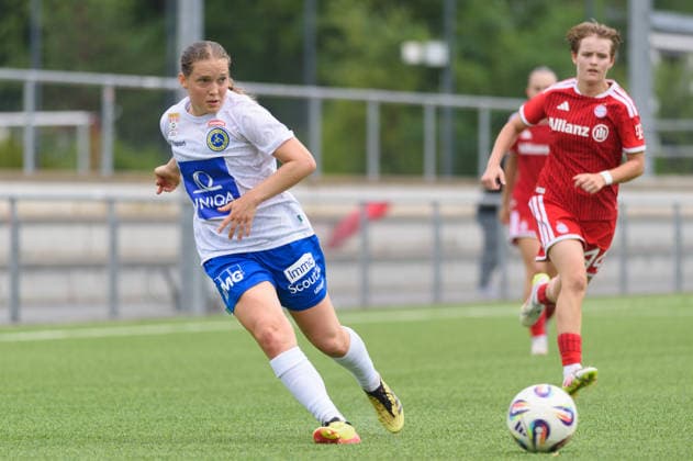 MUNICH, GERMANY - JULY 18: Livia Brunmair (18 First Vienna) during the pre-season friendly match between Bayern Munich II and First Vienna at FC Bayern Campus on July 18, 2026 in Munich, Germany (Photo by Sven Beyrich Sports Press Photo)  Copyright: xSvenxBeyrich SportsxPressxPhotox Sportspressphoto_SPR192765