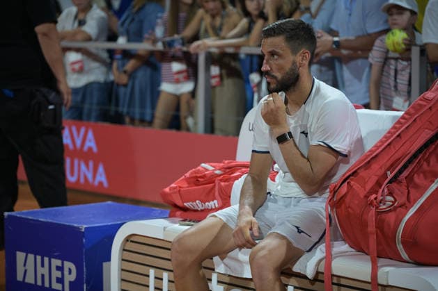 IPA86789933 - Damir Dzumhur (BHI) during the ATP, Tennis Herren - Plava Laguna Croatia Open in Umag - Merida vs. Dzumhur, International Tennis Match in Umag, Croatia, July 18, 2026  Copyright: xMarcoxTodaro IPAxSportx xx 86789933