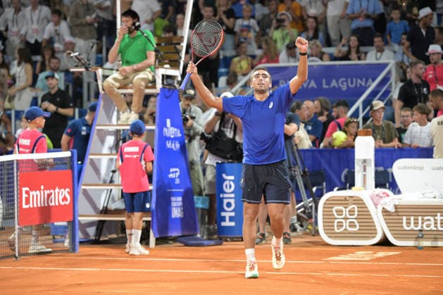 IPA86789940 - Daniel Merida (ESP) during the ATP, Tennis Herren - Plava Laguna Croatia Open in Umag - Merida vs. Dzumhur, International Tennis Match in Umag, Croatia, July 18, 2026  Copyright: xMarcoxTodaro IPAxSportx xx 86789940