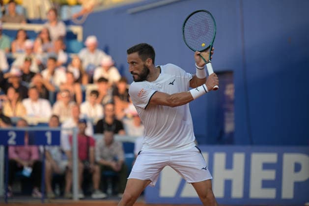 IPA86789945 - Damir Dzumhur (BHI) during the ATP, Tennis Herren - Plava Laguna Croatia Open in Umag - Merida vs. Dzumhur, International Tennis Match in Umag, Croatia, July 18, 2026  Copyright: xMarcoxTodaro IPAxSportx xx 86789945