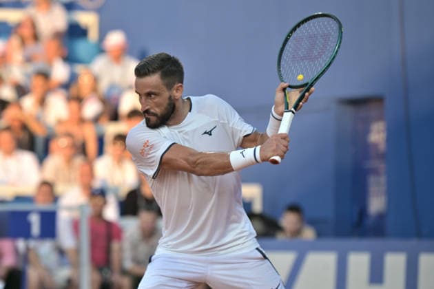 IPA86789952 - Damir Dzumhur (BHI) during the ATP, Tennis Herren - Plava Laguna Croatia Open in Umag - Merida vs. Dzumhur, International Tennis Match in Umag, Croatia, July 18, 2026  Copyright: xMarcoxTodaro IPAxSportx xx 86789952