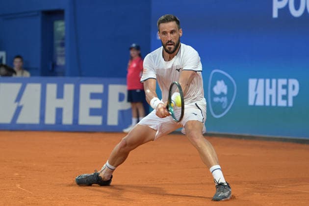 IPA86789955 - Damir Dzumhur (BHI) during the ATP, Tennis Herren - Plava Laguna Croatia Open in Umag - Merida vs. Dzumhur, International Tennis Match in Umag, Croatia, July 18, 2026  Copyright: xMarcoxTodaro IPAxSportx xx 86789955