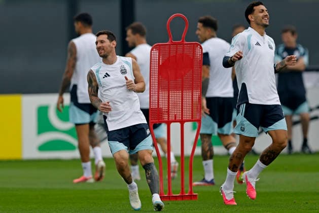 RECORD DATE NOT STATED 18th July 2026; Columbia Park Training Facility, Morristown, New Jersey, United States of America; FIFA World Cup, WM, Weltmeisterschaft, Fussball Football, Argentina Training Session; Lionel Messi of Argentina run HeulerxAndrey DiaEsportivo