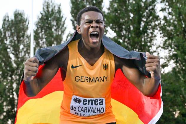 Sport Bilder des Tages U18-Europameisterschaften Leichtathletik, Rieti Italien Clesio de Carvalho (GER LG Steinlach-Zollern), Kugelstoss, U18-Europameisterschaften Leichtathletik, Rieti Italien *** U18 European Athletics Championships, Rieti, Italy; Clesio de Carvalho (GER, LG Steinlach Zollern), shot put; U18 European Athletics Championships, Rieti, Italy Copyright: xBEAUTIFULxSPORTS DecaxText&Bildx