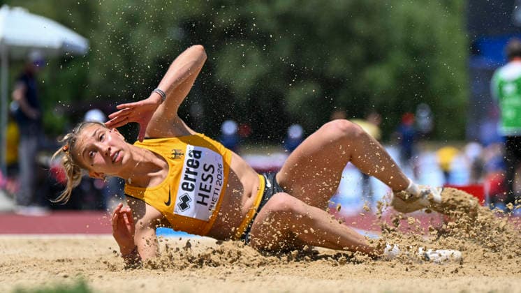 U18-Europameisterschaften Leichtathletik, Rieti Italien Teresie Hess (GER SG Schorndorf 1846, Weitsprung, U18-Europameisterschaften Leichtathletik, Rieti Italien *** U18 European Athletics Championships, Rieti, Italy; Teresie Hess (GER, SG Schorndorf 1846), long jump; U18 European Athletics Championships, Rieti, Italy Copyright: xBEAUTIFULxSPORTS DecaxText&Bildx