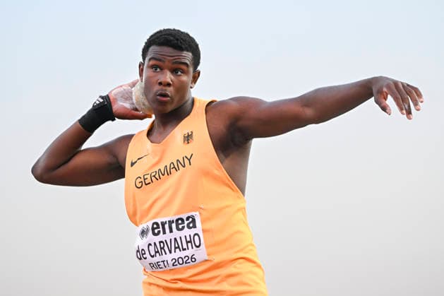 U18-Europameisterschaften Leichtathletik, Rieti Italien Clesio de Carvalho (GER LG Steinlach-Zollern), Kugelstoss, U18-Europameisterschaften Leichtathletik, Rieti Italien *** U18 European Athletics Championships, Rieti, Italy; Clesio de Carvalho (GER, LG Steinlach Zollern), shot put; U18 European Athletics Championships, Rieti, Italy Copyright: xBEAUTIFULxSPORTS DecaxText&Bildx