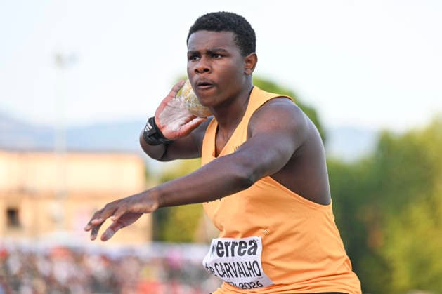 U18-Europameisterschaften Leichtathletik, Rieti Italien Clesio de Carvalho (GER LG Steinlach-Zollern), Kugelstoss, U18-Europameisterschaften Leichtathletik, Rieti Italien *** U18 European Athletics Championships, Rieti, Italy; Clesio de Carvalho (GER, LG Steinlach Zollern), shot put; U18 European Athletics Championships, Rieti, Italy Copyright: xBEAUTIFULxSPORTS DecaxText&Bildx
