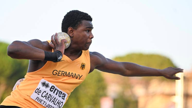 U18-Europameisterschaften Leichtathletik, Rieti Italien Clesio de Carvalho (GER LG Steinlach-Zollern), Kugelstoss, U18-Europameisterschaften Leichtathletik, Rieti Italien *** U18 European Athletics Championships, Rieti, Italy; Clesio de Carvalho (GER, LG Steinlach Zollern), shot put; U18 European Athletics Championships, Rieti, Italy Copyright: xBEAUTIFULxSPORTS DecaxText&Bildx