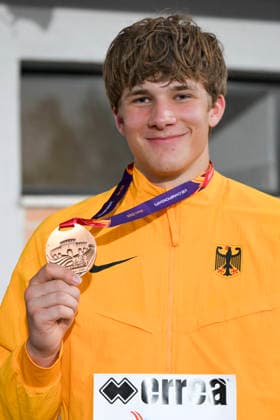 U18-Europameisterschaften Leichtathletik, Rieti Italien John-Christian Schochard (GER SC Neubrandenburg), Diskuswurf, U18-Europameisterschaften Leichtathletik, Rieti Italien *** U18 European Athletics Championships, Rieti, Italy; John Christian Schochard (GER, SC Neubrandenburg), discus throw, U18 European Athletics Championships, Rieti, Italy Copyright: xBEAUTIFULxSPORTS DecaxText&Bildx