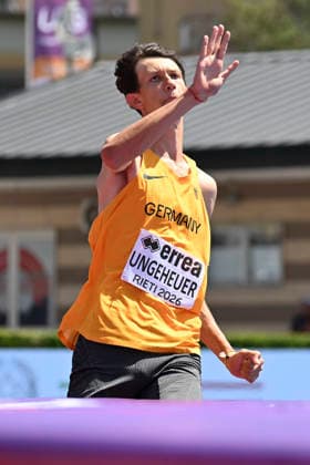 U18-Europameisterschaften Leichtathletik, Rieti Italien Jan Ungeheuer(GER Turnklub Grevenbroich), Hochsprung, U18-Europameisterschaften Leichtathletik, Rieti Italien *** U18 European Athletics Championships, Rieti, Italy; Jan Ungeheuer (GER), Grevenbroich Gymnastics Club, high jump, U18 European Athletics Championships, Rieti, Italy Copyright: xBEAUTIFULxSPORTS DecaxText&Bildx