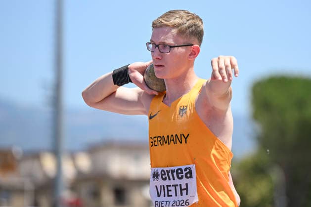 U18-Europameisterschaften Leichtathletik, Rieti Italien Magnus Vieth (GER Hannover 96), Kugelstossen, Zehnkampf, U18-Europameisterschaften Leichtathletik, Rieti Italien *** U18 European Athletics Championships, Rieti, Italy; Magnus Vieth (GER, Hannover 96), shot put, decathlon, U18 European Athletics Championships, Rieti, Italy Copyright: xBEAUTIFULxSPORTS DecaxText&Bildx