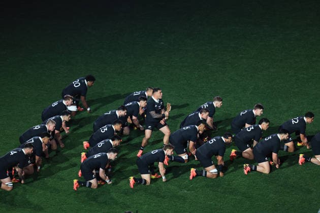 New Zealand All Blacks haka during the Nations Championship match between the New Zealand All Blacks and Ireland, New Zealand All Blacks v Ireland, 2026 Nations Championship rugby union match at Eden Park Stadium, Auckland, New Zealand on Saturday 18 July 2026. Photo: Craig Butland Auckland New Zealand Copyright: xx